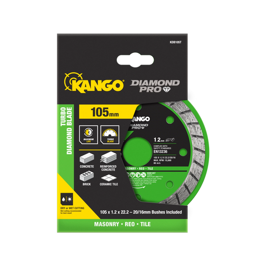 Kango 105mm Turbo Diamond Saw Blade - Versatile, Durable, Fast & Precise Cuts