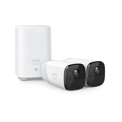EufyCam 2 Pro 2K Security System with HomeBase 2, Weatherproof, Night Vision, 2 Cameras