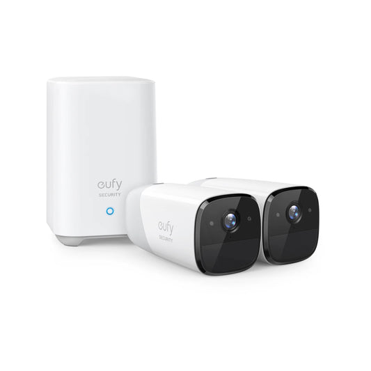 EufyCam 2 Pro 2K Security System with HomeBase 2, Weatherproof, Night Vision, 2 Cameras