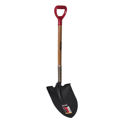Trojan Round Mouth Shovel with Timber D-Handle, Carbon Steel Blade, Comfort Grip