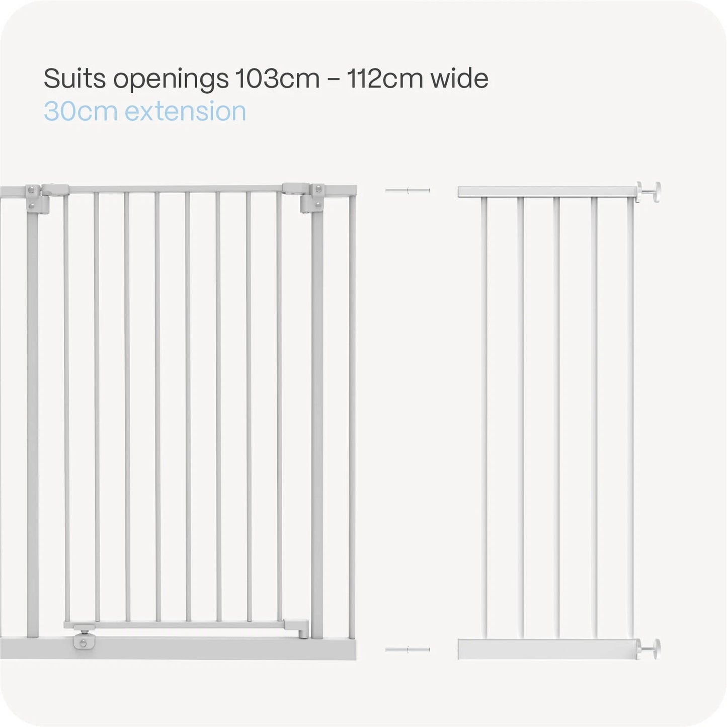 Perma Child Safety 30cm White Extra Tall Baby Gate Extension, Steel, Easy Assembly