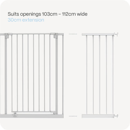 Perma Child Safety 30cm White Extra Tall Baby Gate Extension, Steel, Easy Assembly