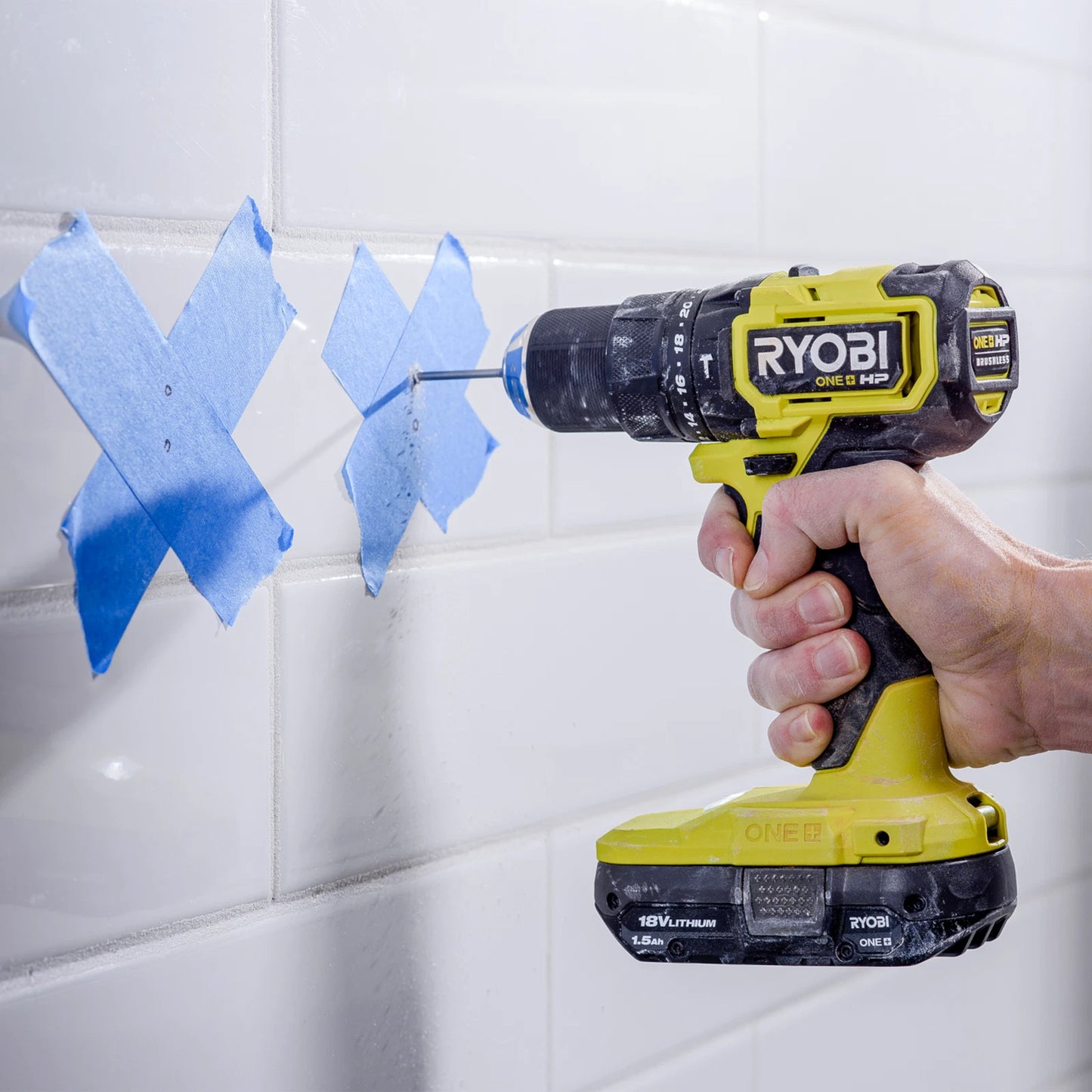 Ryobi Glass and Tile Drill Bit Set, 4-Piece, Carbide Head, ¼” Hex Shank