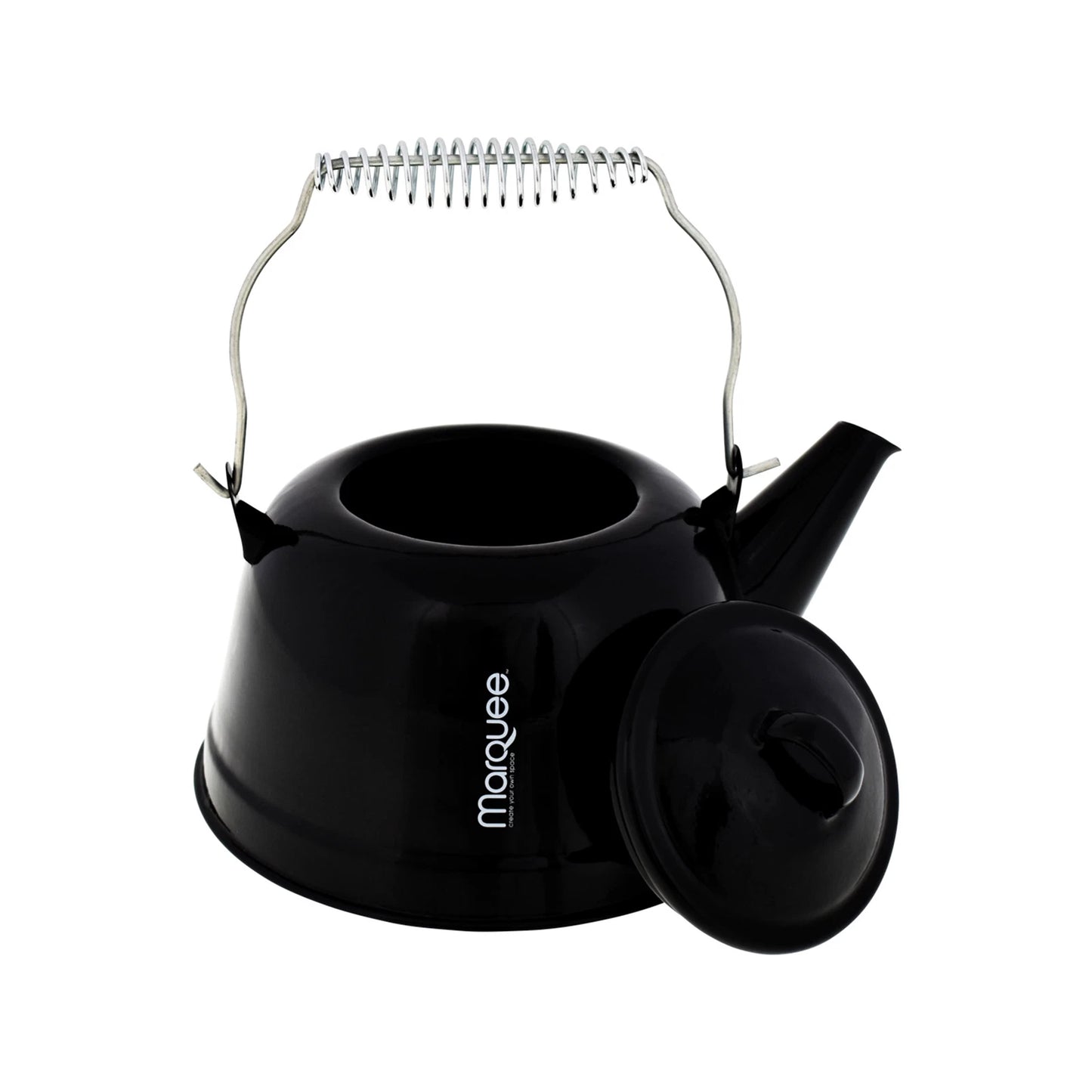 Marquee 2.5L Enamel Tea Pot, Durable Steel, Heat-Resistant, Dishwasher & Freezer Safe