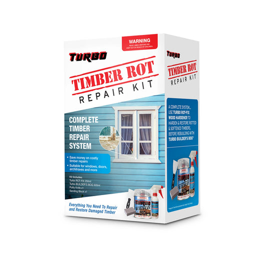 Turbo 500ml Timber Rot Repair Kit - Complete Restoration System for Windows, Doors & Fences