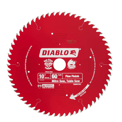 Diablo 254mm 60 Teeth Mitre Saw Blade, Super Thin Kerf, Premium Steel, Fine Finish