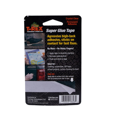 T-Rex Clear Double Sided Super Glue Tape 19mm x 4.5m - Strong, Versatile Adhesion
