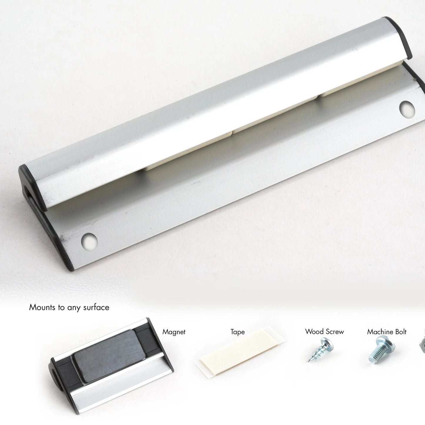 Hangman 6" Clip Strip Picture Hanger, Brushed Aluminum, No Stud Mounting, Magnetic, Easy Release