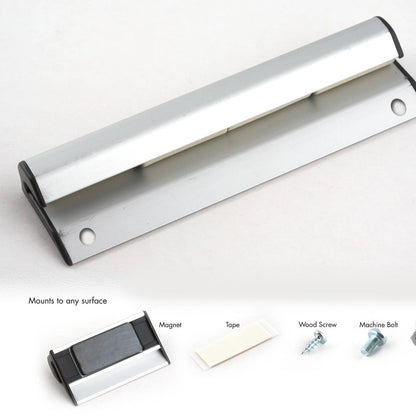 Hangman 6" Clip Strip Picture Hanger, Brushed Aluminum, No Stud Mounting, Magnetic, Easy Release