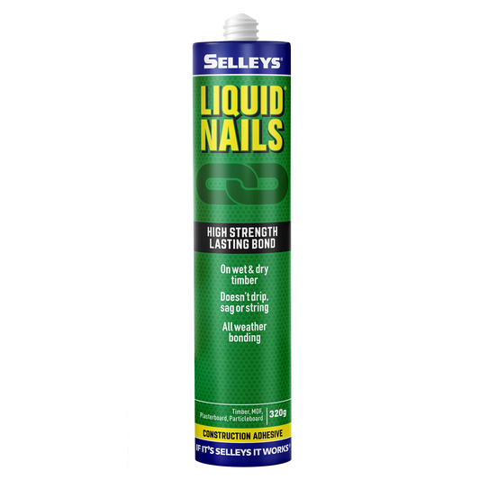 Selleys Liquid Nails 320g Construction Adhesive - High Strength, Less Mess, Indoor/Outdoor Use