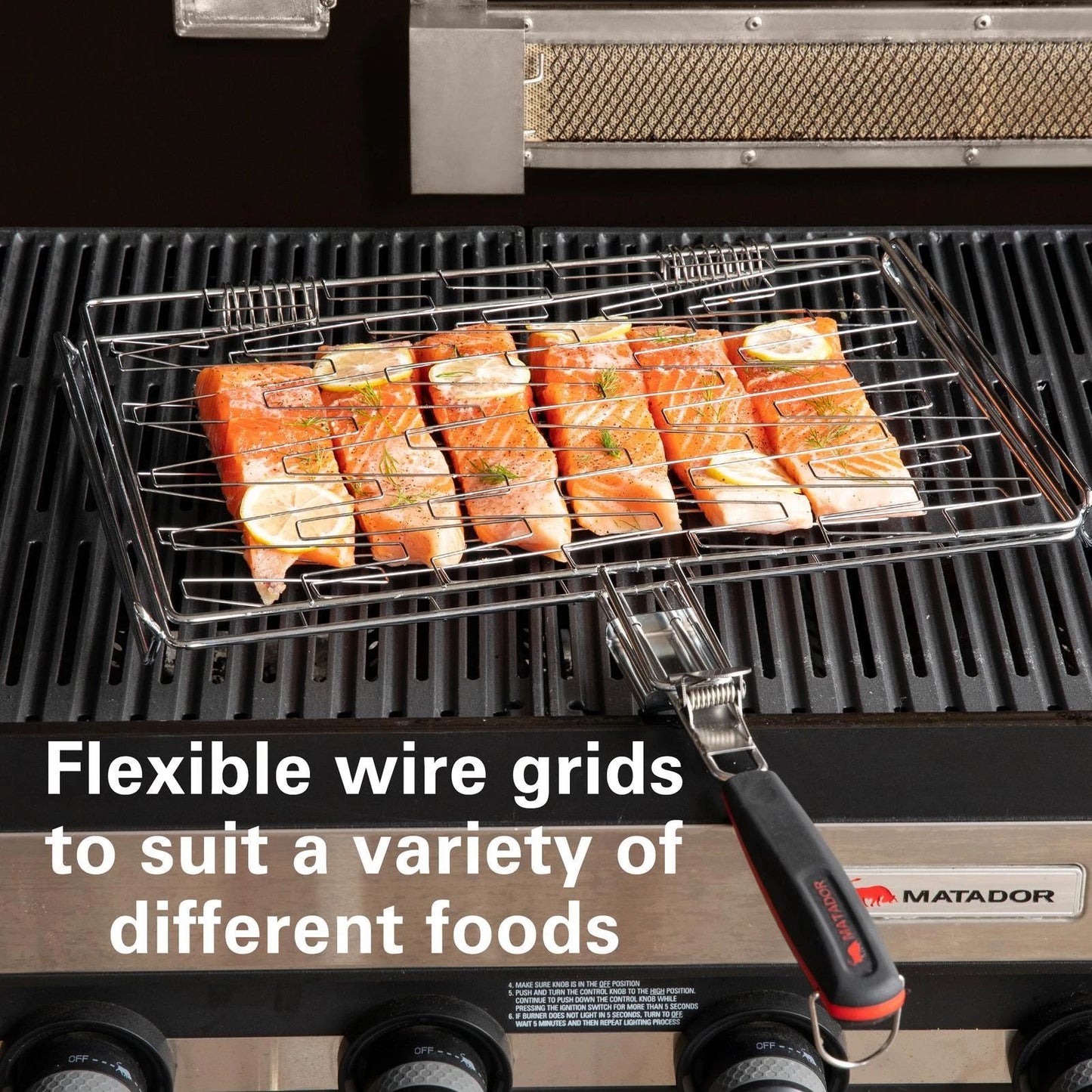 Matador Flexible Multi-Grill Basket with Removable Handle, Chrome-Plated Steel, Comfort Grip