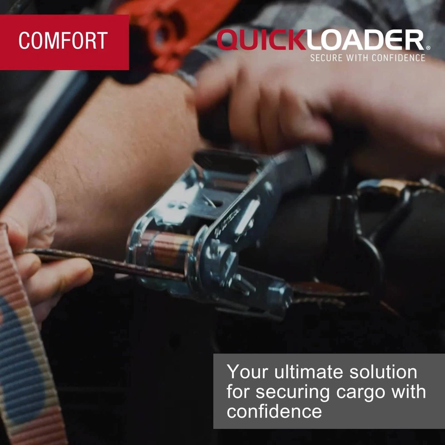 Quickloader Rebel Ratchet Strap 25mm x 4m 400kg Lashing Capacity 2 Pack - Durable & Visible