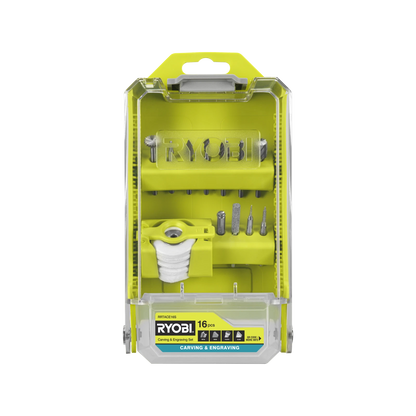 Ryobi 16 Piece Carving and Engraving Set with Burrs, Polishing Wheels, Grinding Stone