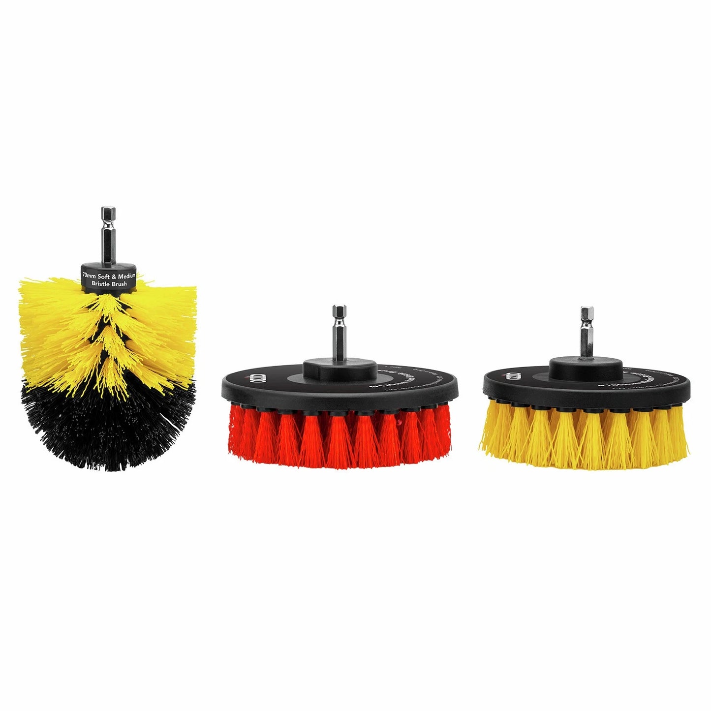 Ozito Ultimate Cleaning Brush Set for Cordless Drills - 3 Brushes, Versatile Surfaces