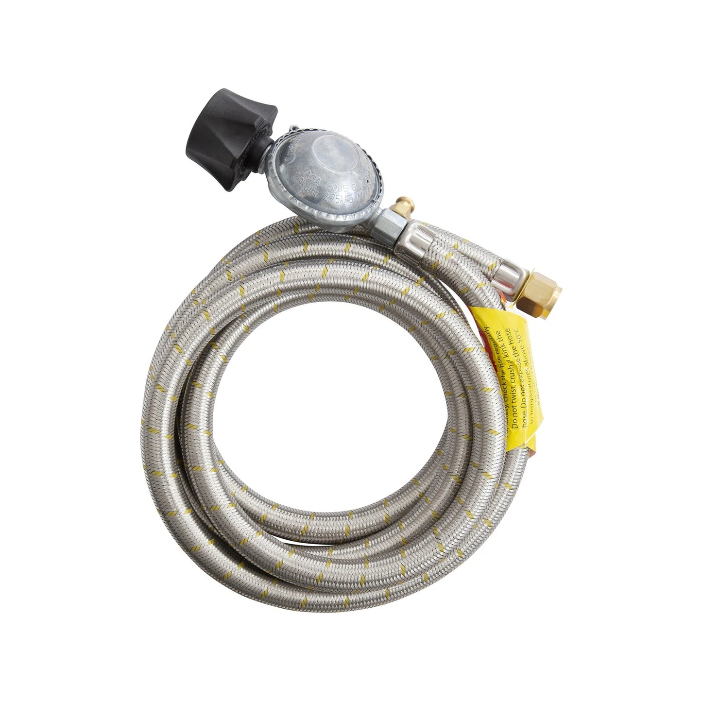 Gasmate 2000mm Regulator & Braided Hose LCC27 to 5/8" UNF for BBQ & Camping