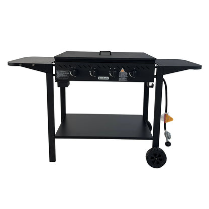 Jumbuck 4 Burner Delta Flat BBQ, Compact Design, LPG, Automatic Ignition, Black