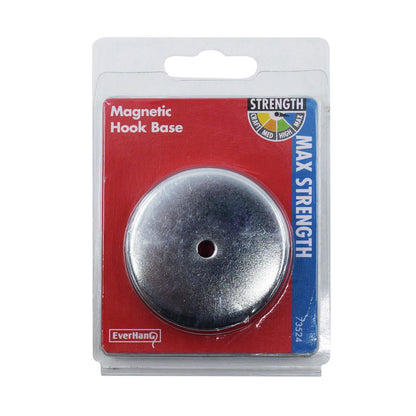 Everhang 50mm Chrome Round Base Magnet, Powerful Hold, Durable, Silver