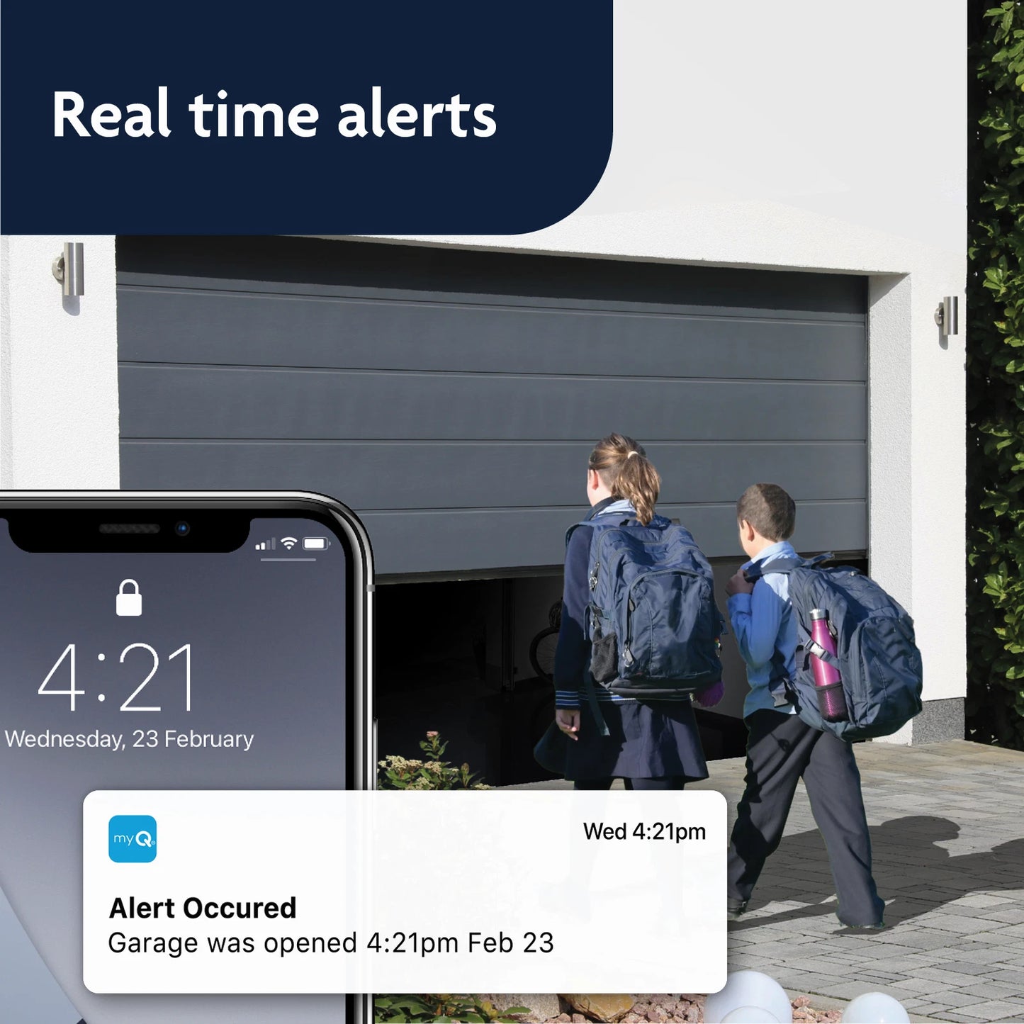 Chamberlain MyQ Smart Garage Door Opener Kit with Remote Control & Safety Features