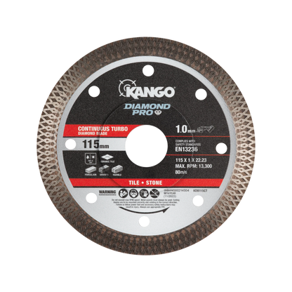 Kango 115mm Continuous Turbo Diamond Blade for Ceramic, Granite, Marble, Porcelain Cutting