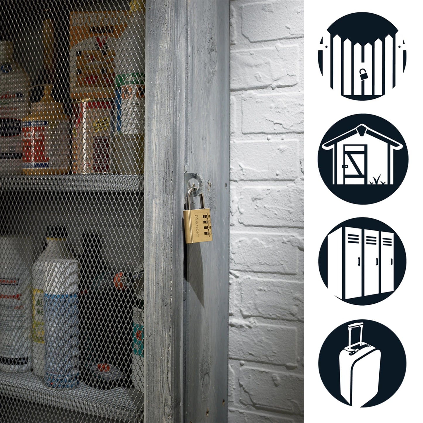 Master Lock 40mm Brass Combination Padlock, Keyless, Durable, Cut-Resistant Shackle