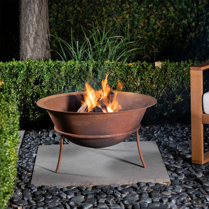Jumbuck Rustic Iron Fire Bowl with Stand, 76cm, Durable Cast Iron, Outdoor Use