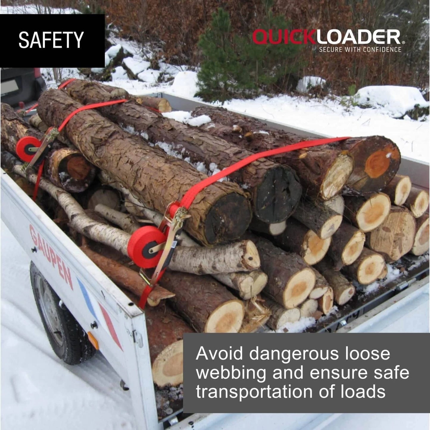 Quickloader 4.2m Retractable Ratchet Tie Down Straps 400kg 2 Pack - Tangle-Free, Durable, Safe