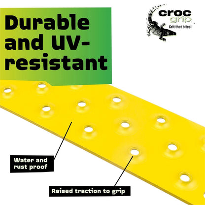 Croc Grip Yellow Aluminium Tread 45mm x 755mm, Durable Slip-Resistant High-Visibility