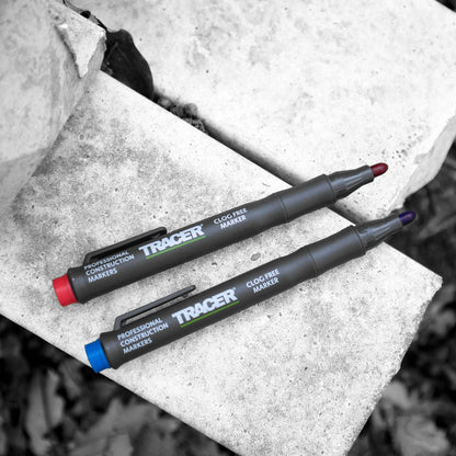 Tracer Blue Clog-Free Marker - Durable, Versatile for Construction & Industrial Use