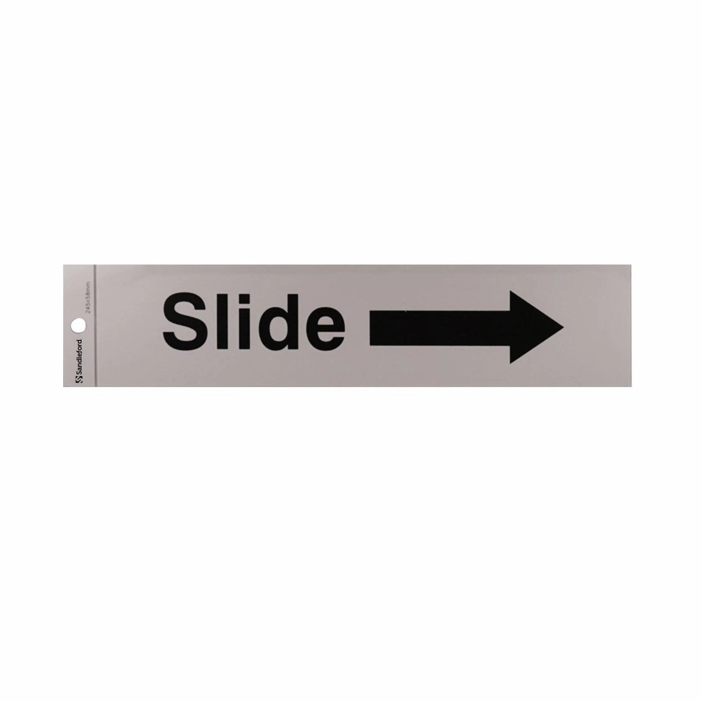 Sandleford Silver Self Adhesive Arrow Sign 245x58mm - Durable, Easy Install, Weather Resistant