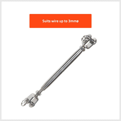 Taskmaster 3mm Stainless Steel Jaw and Jaw Bottlescrew for Wire Tensioning and Balustrading