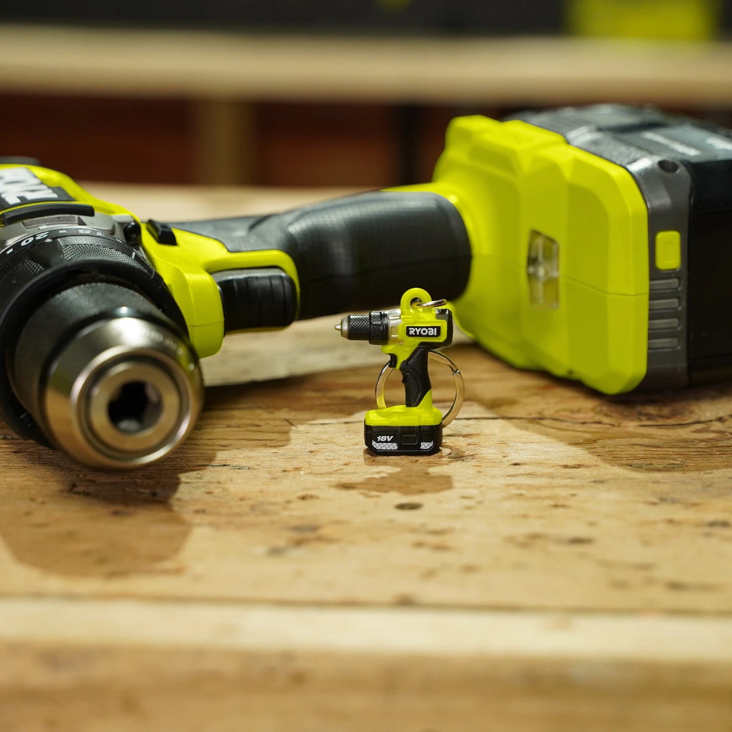 Ryobi MINI Drill Keyring - Eco-Friendly, 100% Recycled, Collectible Replica