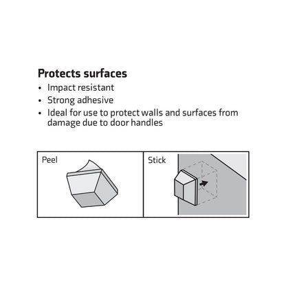 Surface Gard 13x13mm White Rubber Bumpers - Scratch & Noise Reduction, 9 Pieces