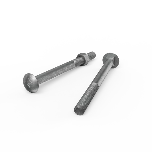 ZENITH M16 x 200mm Galvanised Cup Head Bolts & Nuts, Corrosion Resistant