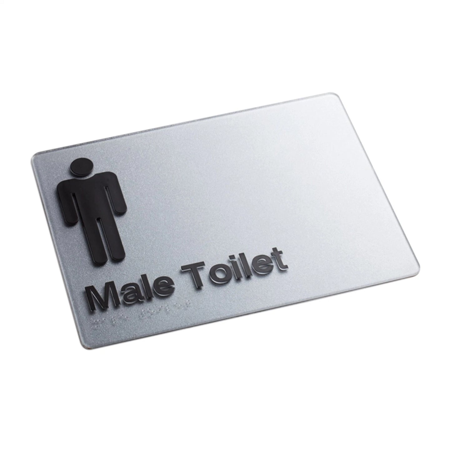 Sandleford Male Toilet Braille Sign 180x235mm Acrylic, Compliant with AS1428.1 Standards