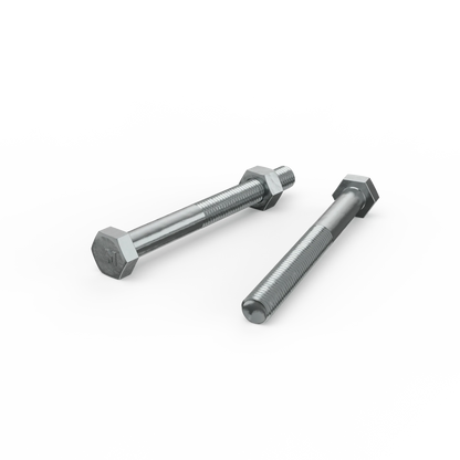 ZENITH M10 x 100mm Zinc Plated Hex Head Bolts & Nuts, Indoor Use, AS Compliant