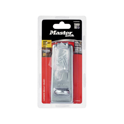 Master Lock 112mm Steel Hasp & Staple, Weather-Resistant, Cut-Resistant, Zinc Plated