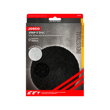 Josco 125mm Hook & Loop Strip Disc for Paint & Rust Removal