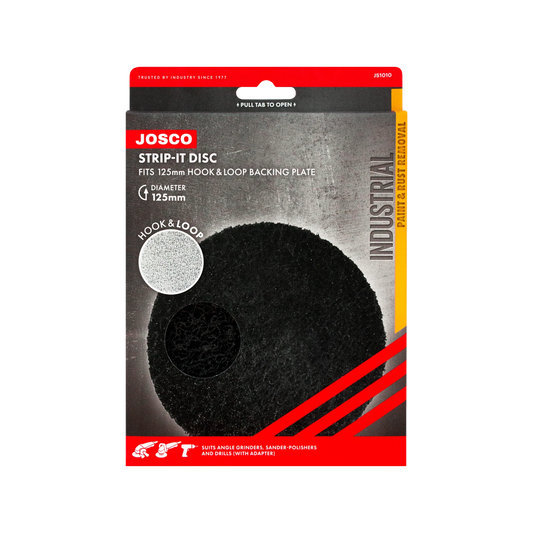 Josco 125mm Hook & Loop Strip Disc for Paint & Rust Removal