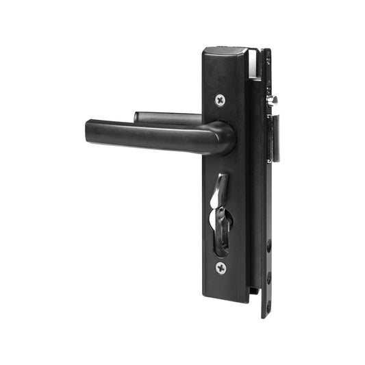 Rolltrak Black Non-Keyed Hinged Screen Door Lock with Internal Snib and Universal Fit