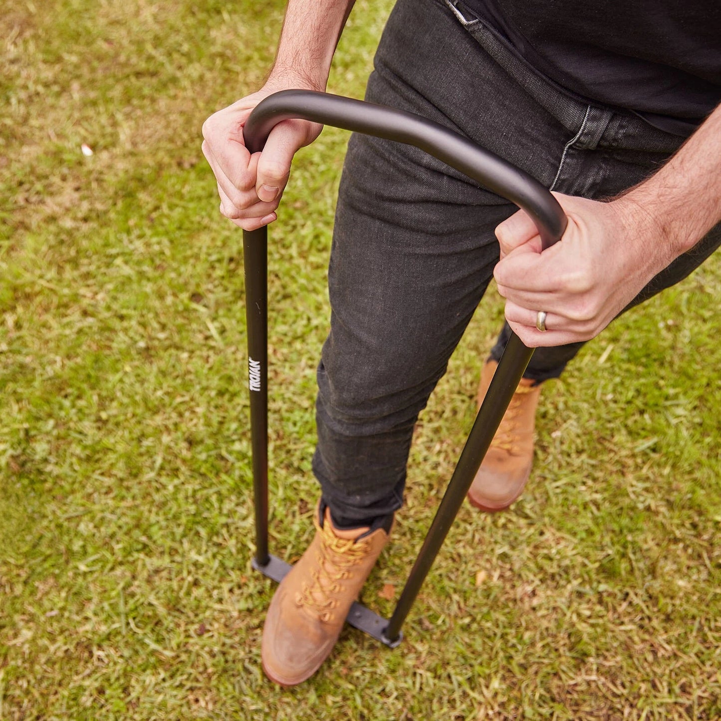 Trojan All Steel Spiked Lawn Aerator, Carbon Steel, 5 Sharp Tines, Ergonomic Design