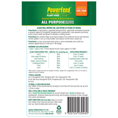 PowerFeed 4L Plant Food Concentrate - Promotes Growth, Safe for All Plants, Australian Made