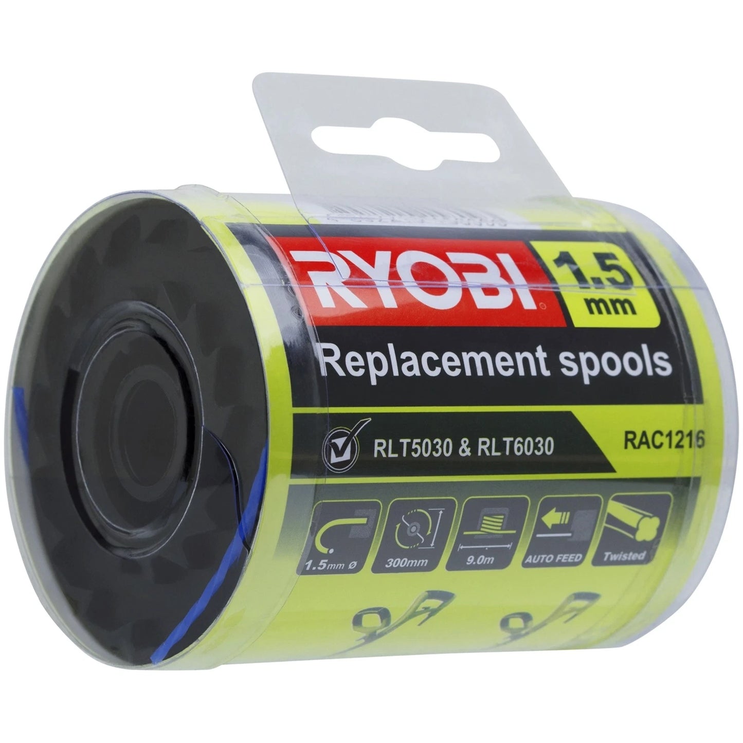 Ryobi 1.5mm Replacement Spools 3-Pack for RLT5030 & RLT6030 Trimmers