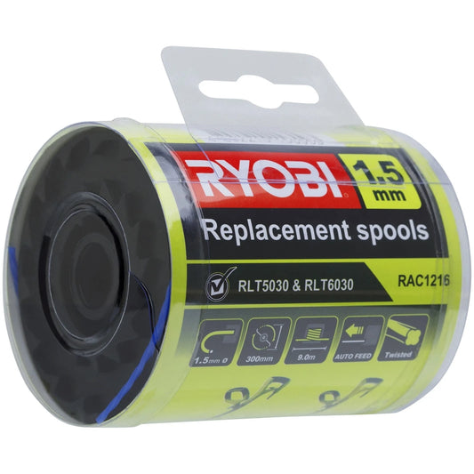 Ryobi 1.5mm Replacement Spools 3-Pack for RLT5030 & RLT6030 Trimmers