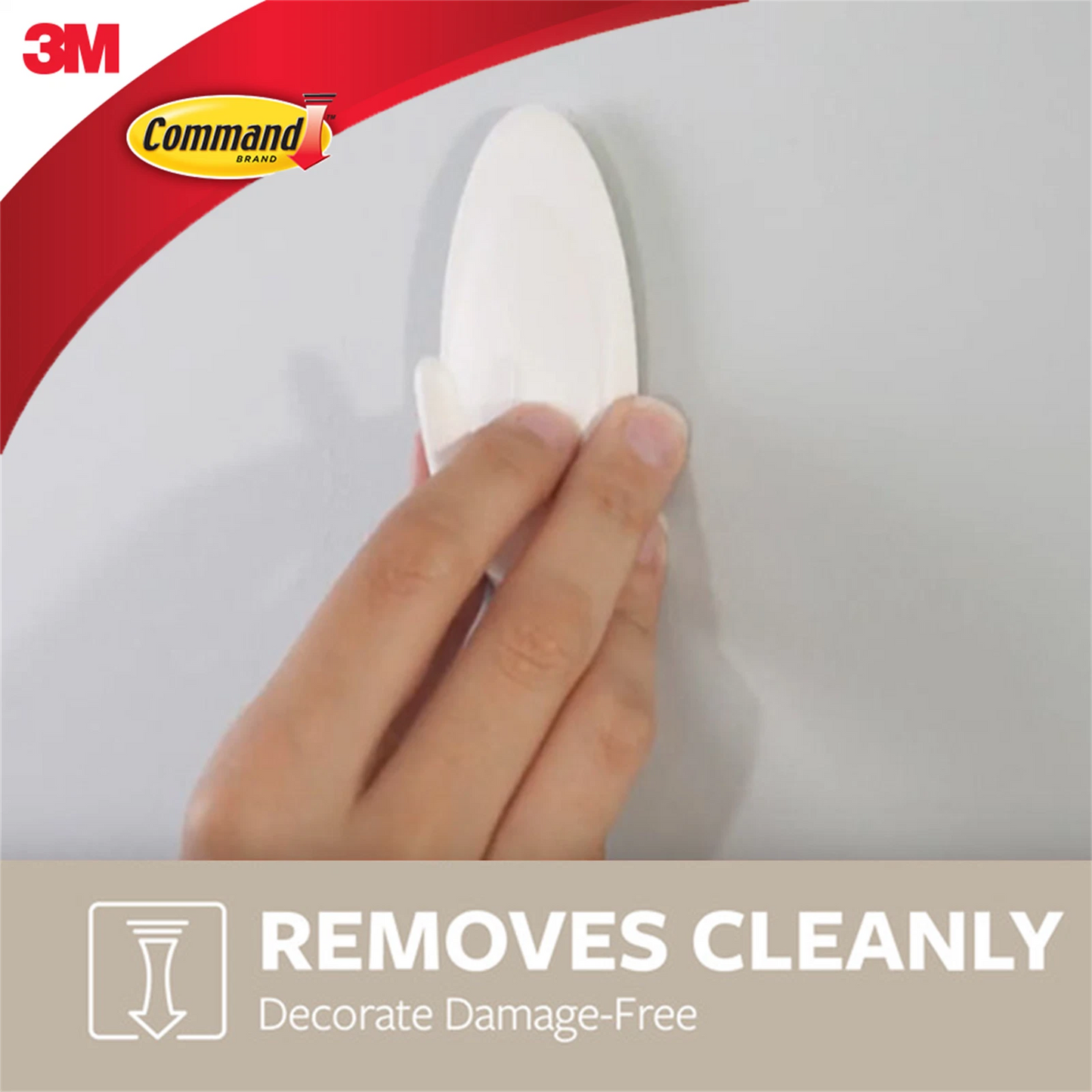 Command™ Medium White Adhesive Door Hooks 3 Pcs - Damage-Free, Strong Hold, Versatile Use
