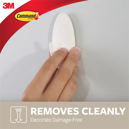 Command™ Medium White Adhesive Door Hooks 3 Pcs - Damage-Free, Strong Hold, Versatile Use