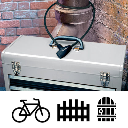 Master Lock 10mm x 1.8m Keyed Cable Lock, Braided Steel, Vinyl Coated, Secure Ladders & Gates