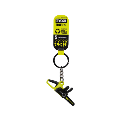Ryobi MINI Chainsaw Keyring - Authentic Replica, Collectible Tool Accessory