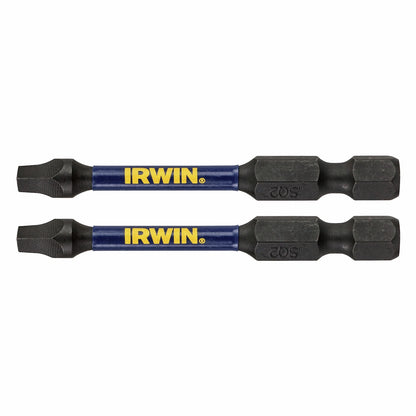 IRWIN Impact Pro 57mm SQ2 Bits - 2 Pack, Magnetised, Durable, Trade-Grade
