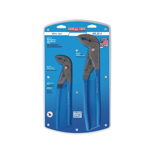 Channellock Griplock Pliers 2-Pack, Ergonomic Offset Jaws, Versatile Steel Design