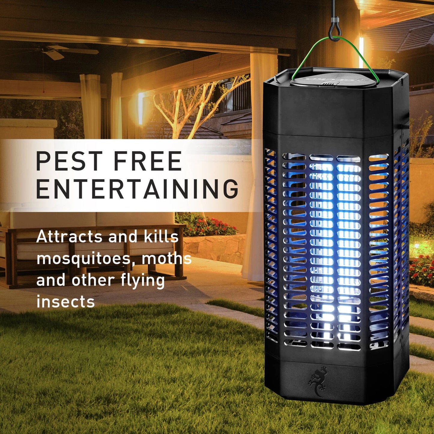 Gecko Large LED Zapper - Energy Efficient, Weatherproof, 40m Coverage, Auto On-Off